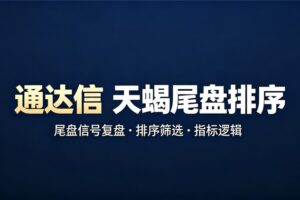 通达信《天蝎尾盘排序》含源码永久使用,支持手机版、可以回测历史信号!