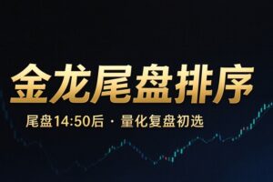 通达信《金龙尾盘排序》全套指标，源码开放，可以回测历史，手机电脑可以使用！